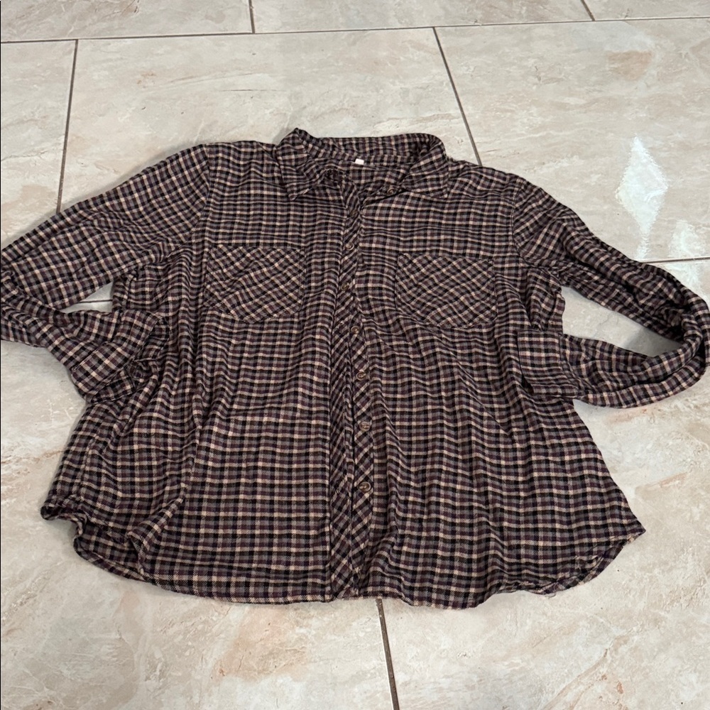 Maurices Purple Plaid Shirt